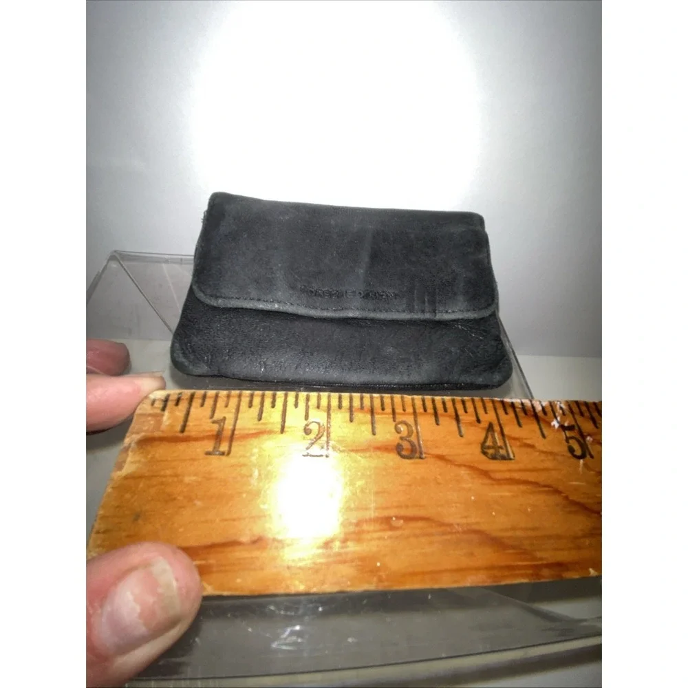 Pre-owned Genuine Porsche Premium Leather ID Card Cash Coin Pouch Purse Wallet